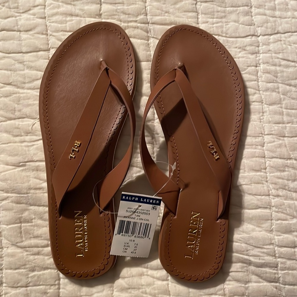 Ralph Lauren Tan Leather Sandals